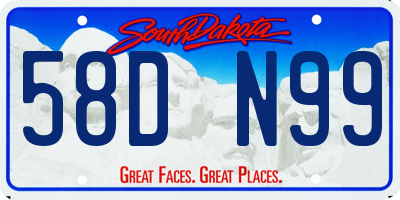 SD license plate 58DN99