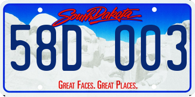 SD license plate 58DO03