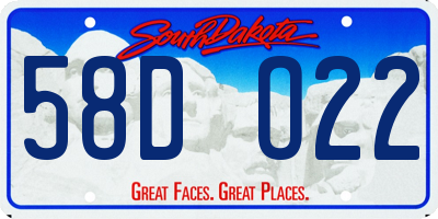 SD license plate 58DO22