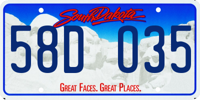 SD license plate 58DO35