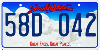 SD license plate 58DO42