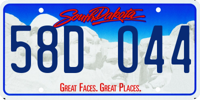 SD license plate 58DO44