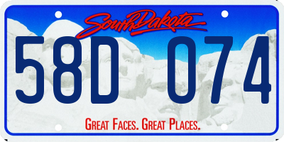 SD license plate 58DO74