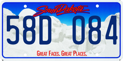 SD license plate 58DO84