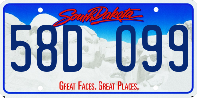 SD license plate 58DO99