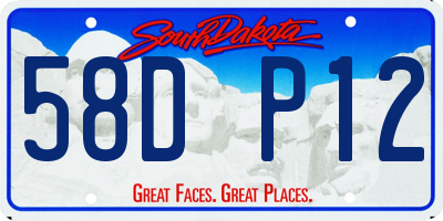 SD license plate 58DP12