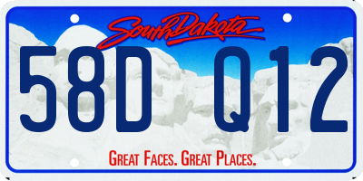 SD license plate 58DQ12