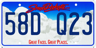 SD license plate 58DQ23