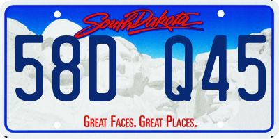 SD license plate 58DQ45