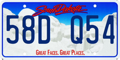 SD license plate 58DQ54