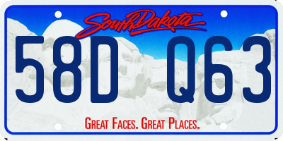 SD license plate 58DQ63
