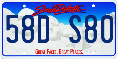 SD license plate 58DS80