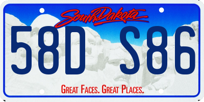 SD license plate 58DS86
