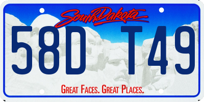 SD license plate 58DT49