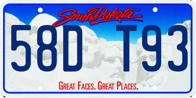 SD license plate 58DT93