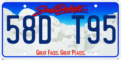 SD license plate 58DT95