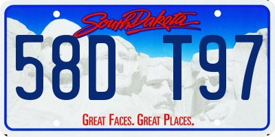SD license plate 58DT97