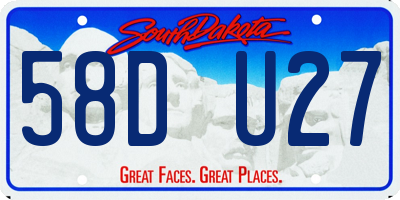 SD license plate 58DU27