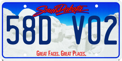 SD license plate 58DV02