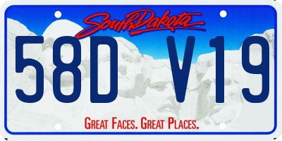 SD license plate 58DV19