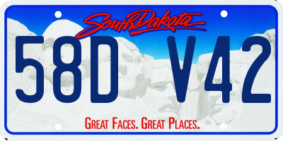 SD license plate 58DV42