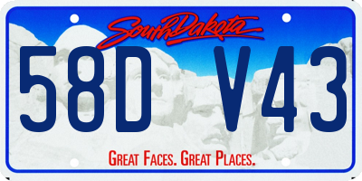 SD license plate 58DV43