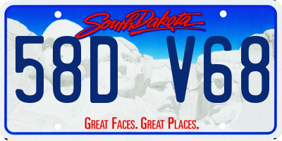 SD license plate 58DV68