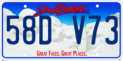 SD license plate 58DV73