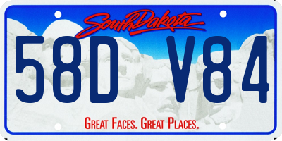 SD license plate 58DV84