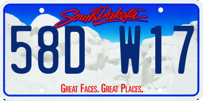 SD license plate 58DW17