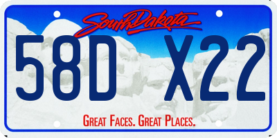 SD license plate 58DX22