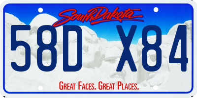 SD license plate 58DX84