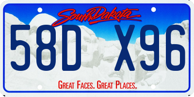 SD license plate 58DX96