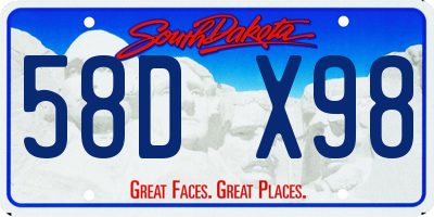 SD license plate 58DX98