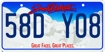 SD license plate 58DY08