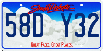 SD license plate 58DY32