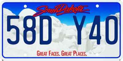 SD license plate 58DY40
