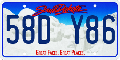 SD license plate 58DY86