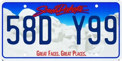 SD license plate 58DY99