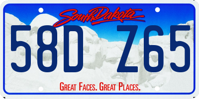 SD license plate 58DZ65