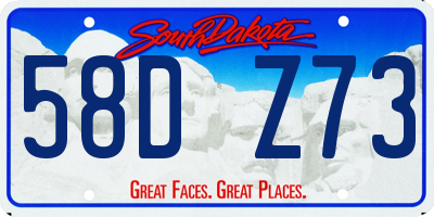 SD license plate 58DZ73
