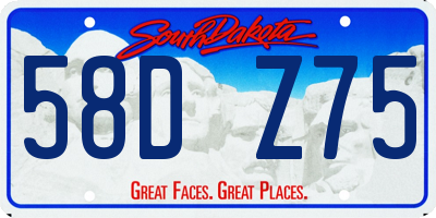 SD license plate 58DZ75