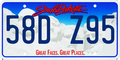 SD license plate 58DZ95