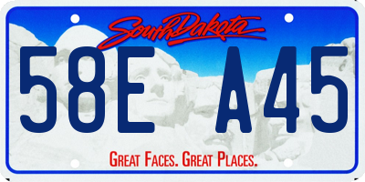 SD license plate 58EA45