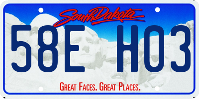 SD license plate 58EH03