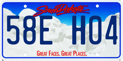 SD license plate 58EH04
