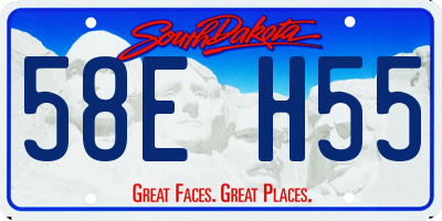 SD license plate 58EH55