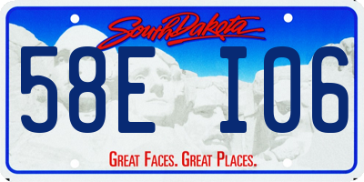 SD license plate 58EI06