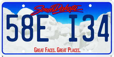 SD license plate 58EI34