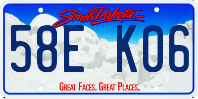 SD license plate 58EK06